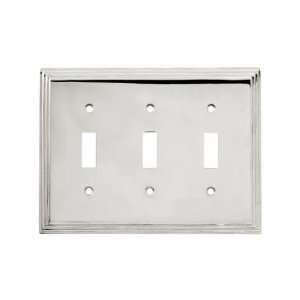  Mid Century Toggle Switch Plate   Triple Gang in Polished 