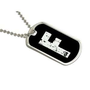  Letter F Initial   Military Dog Tag Keychain Automotive