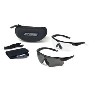 ESS Crossbow 2X Dual Eyeshield Kit   2 Black Frames, 2 Lenses   Clear 