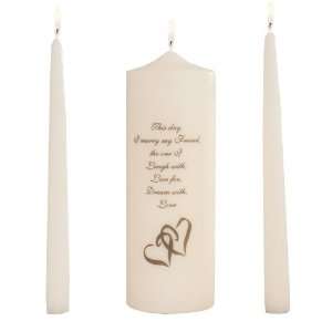 Candles Wedding Unity Candle Set, with 9 inch Pillar with Double 