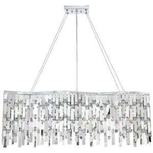  Possini Euro Wave Rectangle Chrome and Crystal Chandelier 