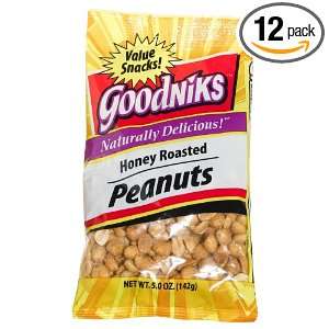 Good Sense Goodniks, Honey Roasted Peanuts, 5 Ounce Bags (Pack of 12)