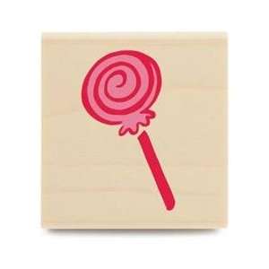 Lollipop Wood Mounted Rubber Stamp 