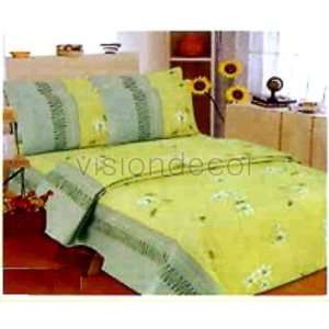  Spring Green w/ flower Twin Size Bed Sheet Set Bedding 180 
