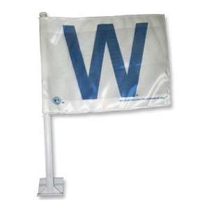  Chicago Cubs White W Car Flag
