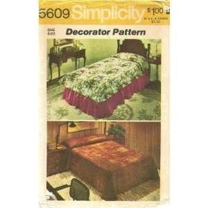  Simplicity 5609 Sewing Pattern Throw Style Bedspread 