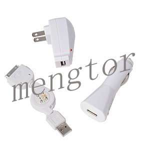 in 1 Car Charger for iPod, iPhone, and iPad (Home Charger + Car 