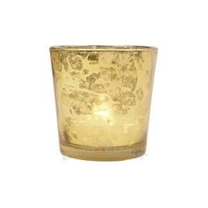  Gold Mercury Glass Votive Candle Holder (liquid motif 