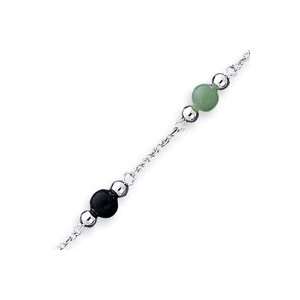   Inch Polished Multi Color Jade Anklet   9 Inch West Coast Jewelry