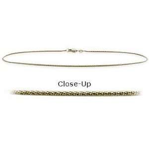  14 K Yellow Gold 10 Inch Snake Style Anklet Jewelry