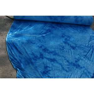  Velour Blue Tie Dye Fabric 3 Yards