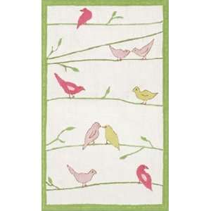  The Rug Market Kids Stitch Birds 11576 White and Green and 