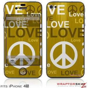  iPhone 4S Skin Love and Peace Yellow by WraptorSkinz 
