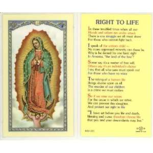  Our Lady of Guadalupe   Right To Life Holy Card (800 321 