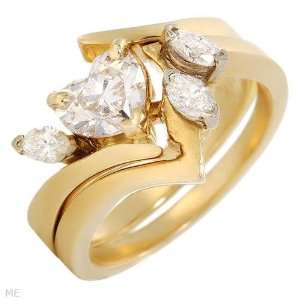 14K Yellow Gold 0.82 CTW Color K SI1 Diamond and 0.4 CTW Color G I SI1 