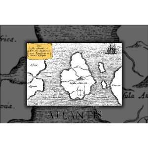  Map of Atlantis, c.1669 (north is down)   24x36 Poster 