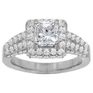 2.71 ct. TW Princess Diamond Engagement Ring in Platinum 