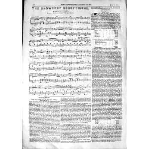  1851 SHEET MUSIC SNOWDROP SCHOTTISCHE AMELIA EDWARDS