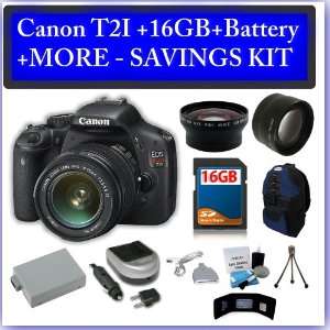  Canon EOS Rebel T2i 18MP Digital SLR Camera and EF S 18 