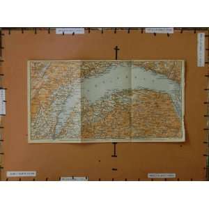  MAP 1914 FRANCE MORGES VEVEY THONON NYON VILLENEUVE