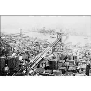  Brooklyn Bridge and Manhattan Bridge, 1916   24x36 