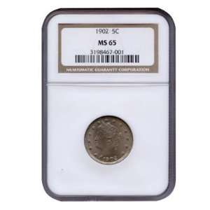  1902 V Nickel MS65 NGC