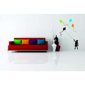    Removable Wall Decals   Boy flying a kite