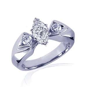  1.30 Ct Marquise 3 Three Stone Diamond Engagement Ring 