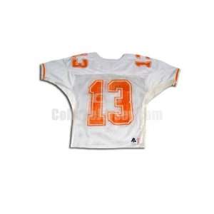White No. 13 Game Used Tennessee Sports Belle Football Jersey (SIZE 48 