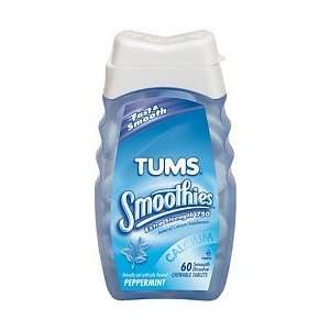  Tums Smoothies Extra Strength Antacid Tablets Peppermint 