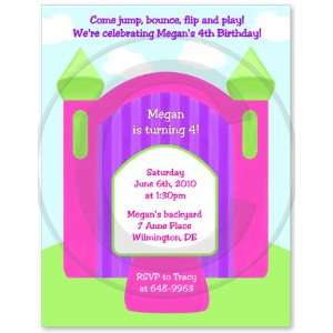  Bounce House Birthday Party Invitations Girl   Set of 20 