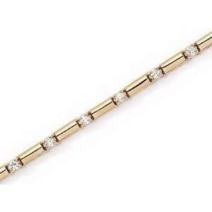  14kt Yellow Gold Diamond Bar Bracelet 1 ct TW Jewelry