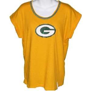   Green Bay Packers Gold Ramp Up Rhinestone T shirt