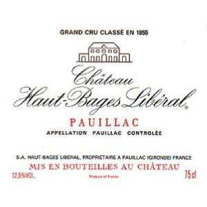  2008 Chateau Haut Bages Liberal Pauillac 750ml Grocery 