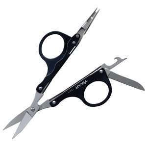  Multi Tool Scissors for Fishermen w/Fast Tie Tool, Black 