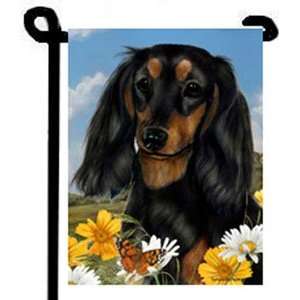  Dachshund (Black and Tan, Longhaired) Summer Flowers 