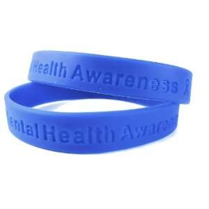  Mental Health Awareness Blue Rubber Bracelet Wristband 