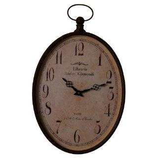  Wilco Imports Pocket Watch Design Oval Wall Clock with 