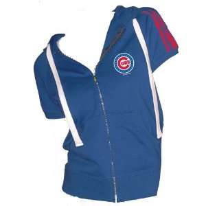  Womens Chicago Cubs Multimedia Short Sleeve Hoodie Sports 