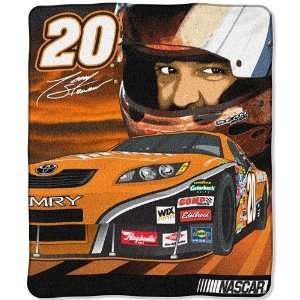 Tony Stewart #20 NASCAR Raceday Royal Plush Raschel Blanket (070 
