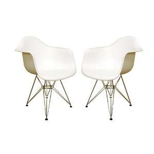  Wholesale Interiors Dario White Molded Accent Chair (Set 