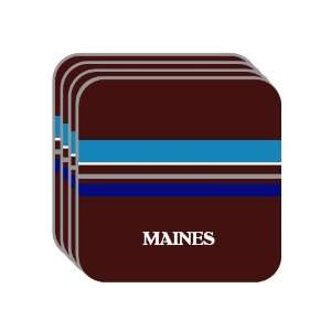 Personal Name Gift   MAINES Set of 4 Mini Mousepad Coasters (blue 