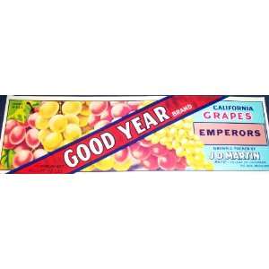  Yumm Good Year Grapes Crate Label, 1920s 