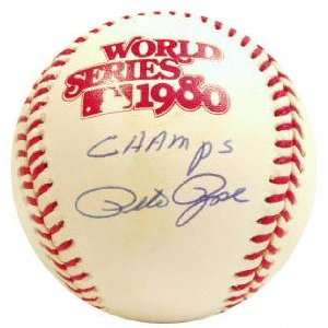  Pete Rose Autographed Baseball  Details 1980 World 