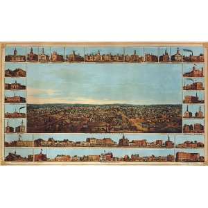  BIRDS EYE VIEW CITY OF INDIANAPOLIS MAP SMALL VINTAGE 