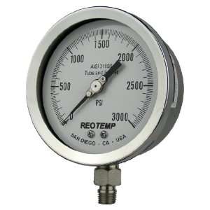REOTEMP PR40S1A4P32 Heavy Duty Repairable Pressure Gauge, Dry Filled 