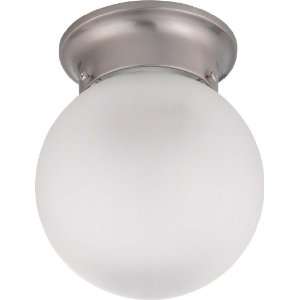  Nuvo 60/3249 Brushed Nickel 6 Inch Flush Ball with Frosted 