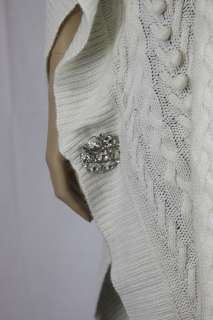 Womens Joan Boyce  Snow Bunny Sweater Ivory One Size Missy NWT 
