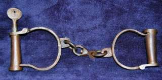   Reproduction 1800s Civil War/Police Steel Jailer Handcuffs #143