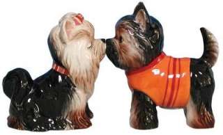 Kissing Yorkshire Terriers Salt & Pepper Shaker S/P  